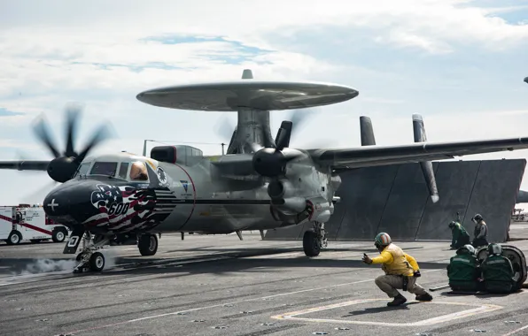 Авианосец, палуба, палубный самолёт, E-2C Hawkeye