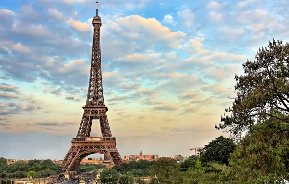 Город, эйфелева башня, париж, франция, paris, france