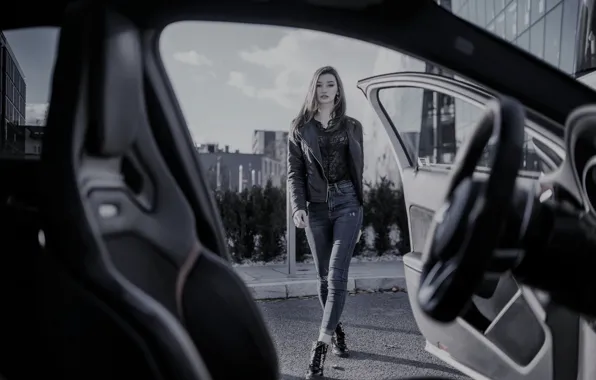 Картинка Mercedes, auto, model, beauty, brunette
