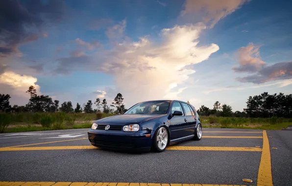 Golf, blue, mk4, Volkswagtn