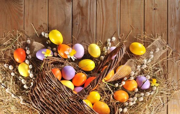 Картинка яйца, весна, Пасха, happy, wood, верба, spring, Easter
