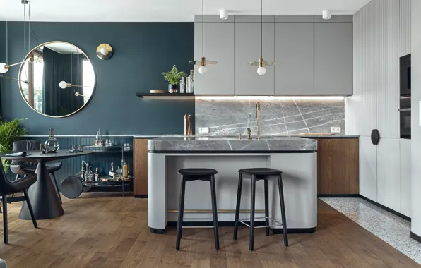 Дизайн, стиль, интерьер, Польша, кухня, столовая, by Raca Architekci, Apartment in Gdańsk