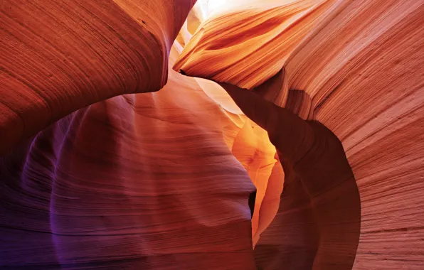 Картинка свет, природа, скалы, текстура, каньон, пещера, antelope canyon