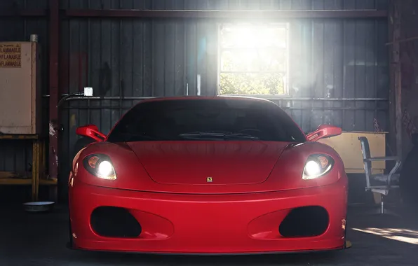 Картинка красный, кресло, окно, red, ferrari, феррари, f430, помещение