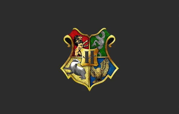 Картинка флаг, Гарри Поттер, герб, серый фон, геральдика, Harry Potter, Ravenclaw, Hufflepuff