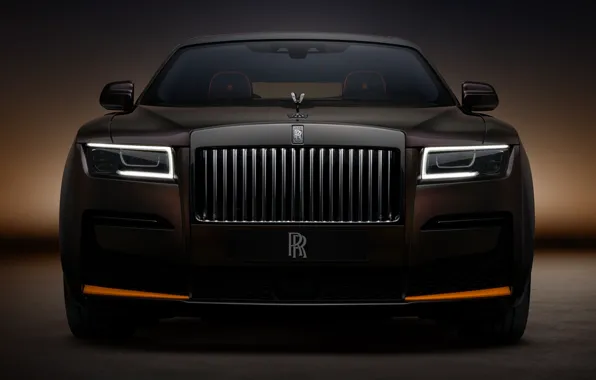 Rolls royce, black, ghost, badge, ekleipsis