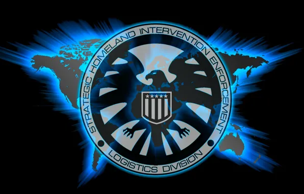 World, logo, spy, Marvel, eagle, series, falcon, S.H.I.E.L.D.