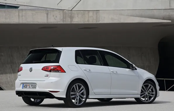 Car, Volkswagen, white, Golf, 5-door, R-Line