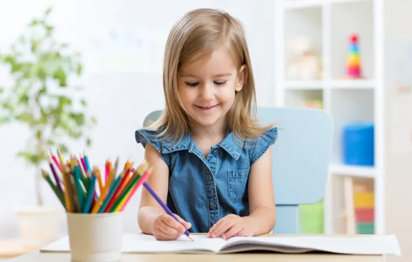 Child, pencil, drawing