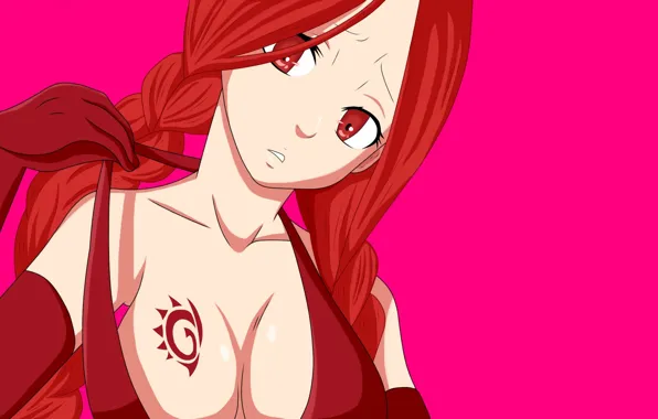 Red, game, anime, pretty, redhead, asian, manga, japanese