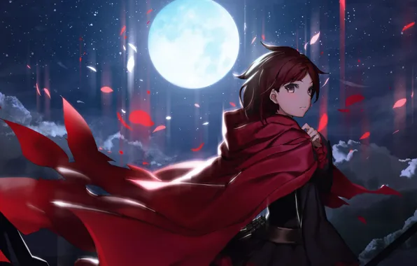 Anime, Asian Girl, Ruby Rose, Art 4K