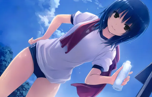 Girl, shorts, anime, beautiful, short hair, pretty, attractive, handsome