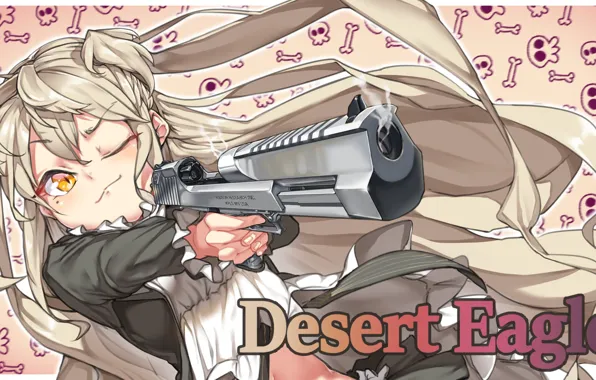 Девушка, пистолет, Desert Eagle, Girls Frontline, Девушки фронта