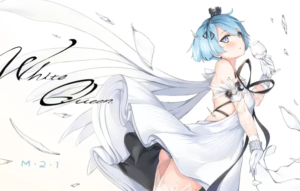 Девушка, Бокал, Белое платье, Girls Frontline, Девушки фронта