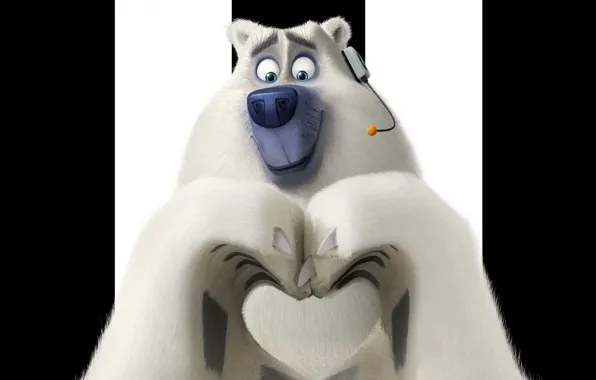 White, soldier, bear, heart, cartoon, animal, polar bear, fur