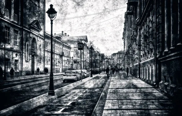 Картинка Москва, прохожие, Ники́тская улица
