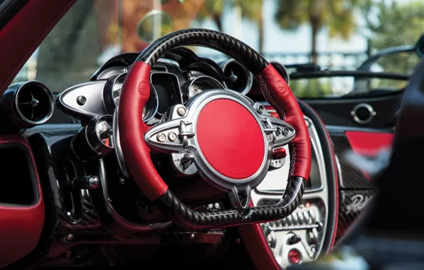 Картинка Pagani, Huayra, steering wheel, Pagani Huayra Roadster