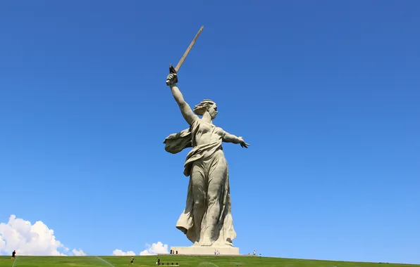 Скульптура, Спереди, Память, Волгоград, Volgograd, Мамаев курган, Mamayev Kurgan, Родина-мать зовет
