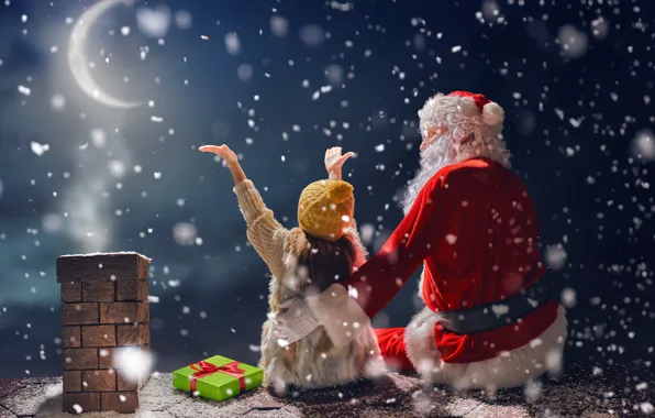 Картинка Новый Год, Рождество, winter, snow, merry christmas, gifts, santa claus