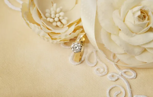 Цветы, кольца, свадьба, flowers, background, ring, soft, wedding