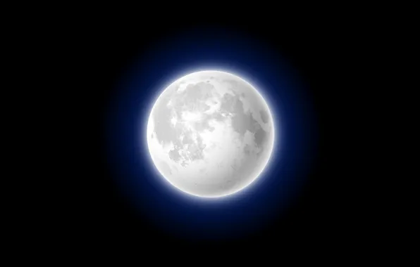 Space, night, full moon