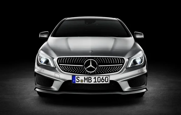 Картинка Mercedes-Benz, капот, решетка, Мерседес, лого, Автомобиль, передок, Class