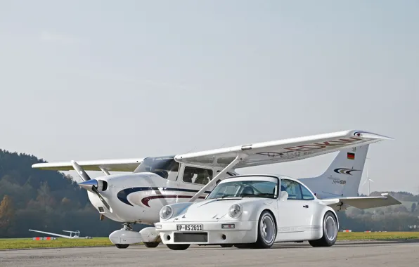 911, Porsche, Porsche 911, Coupe, White, Plane, RS, DP Motorsport