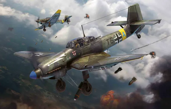 Штурмовик, пикирующий бомбардировщик, Luftwaffe, одномоторный двухместный, Antonis (rOEN911) Karidis, Junkers Ju 87D-3 Stuka