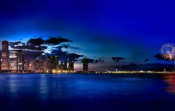 Картинка city, Чикаго, USA, Chicago, Illinois, Navy Pier, Fireworks