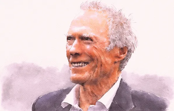 Картинка лицо, улыбка, фон, Clint Eastwood, Клинт Иствуд