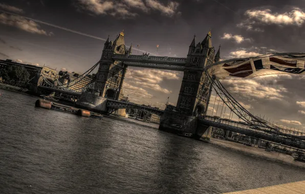 Картинка небо, мост, Лондон, Темза