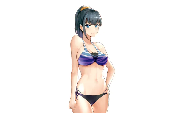 Картинка girl, sexy, cleavage, boobs, anime, beautiful, short hair, pretty