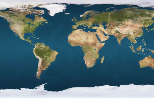 Картинка Земля, материки, Earth, океаны, физическая карта