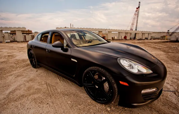 Стройка, кран, Porsche, Panamera