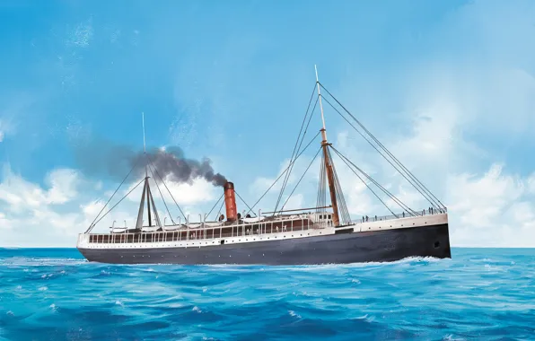 Волны, корабль, columbia, Transatlantic Ships