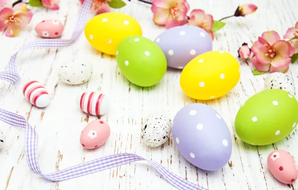 Цветы, яйца, весна, colorful, Пасха, happy, wood, pink