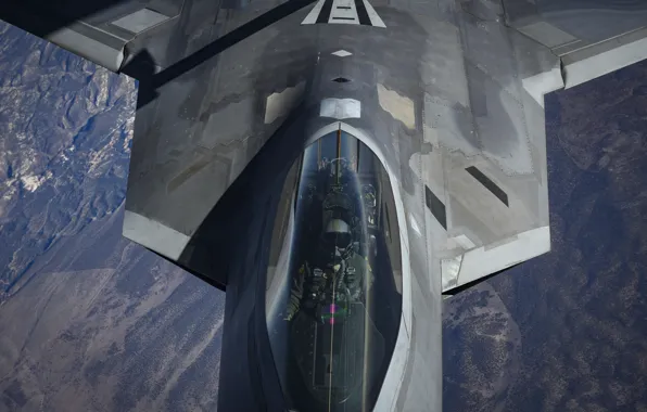 Картинка USAF, Пилот, F-22 Raptor, Кокпит