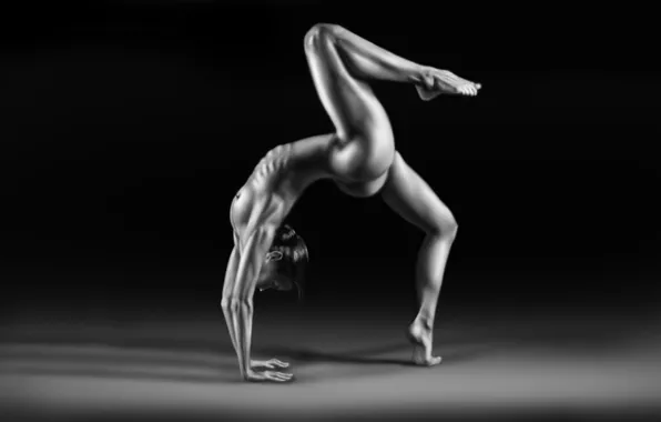 Black & white, legs, boobs, breast, art, athletic, Andy Aslamov