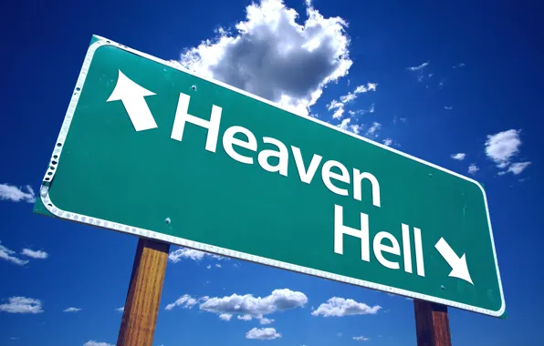 Картинка пути, рай, указатель, выбор, Heaven or Hell