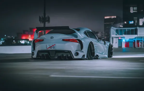 Авто, Ночь, Белый, Машина, Supra, Toyota Supra, Concept Art, Science Fiction