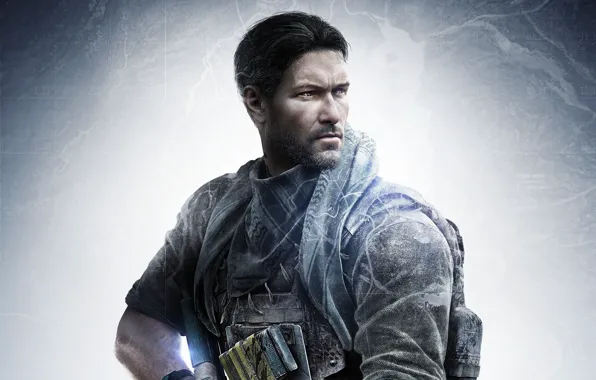 Gun, soldier, weapon, man, tatoo, map, assassin, killer
