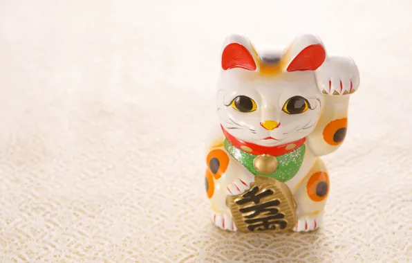 Картинка кошка, талисман, Japan, манэки-неко, maneki neko