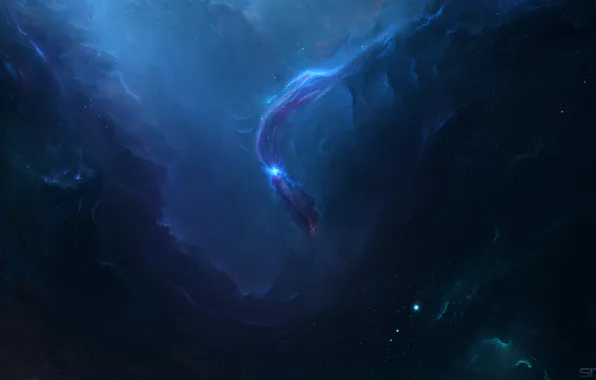 Звезды, Космос, Туманность, Стиль, Fantasy, Арт, Stars, Space