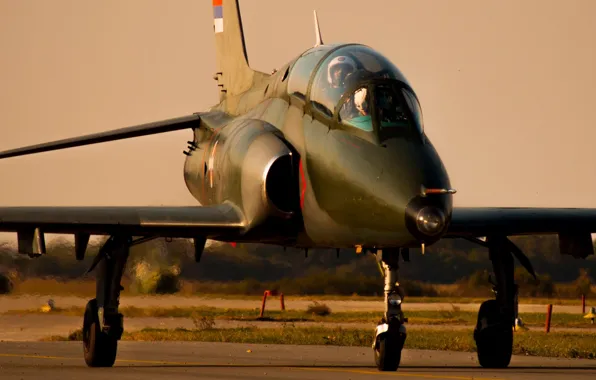 Sunset, Jet, Military, Serbian Air Force, Galeb G-4