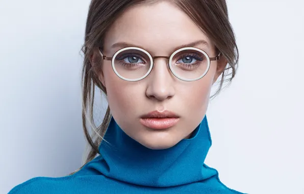 Картинка взгляд, поза, модель, портрет, макияж, очки, model, hair