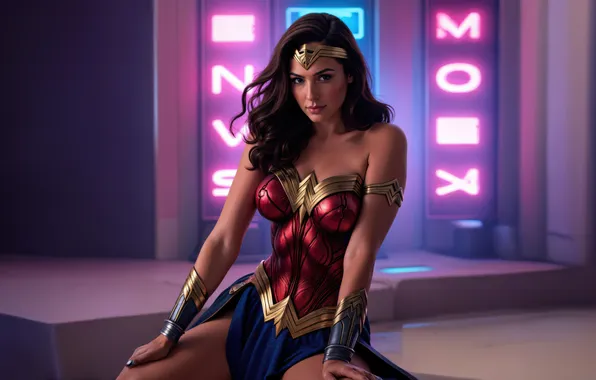 Брюнетка, арт, красотка, Wonder Woman, комикс, DC Comics, Галь Гадот, Gal Gadot
