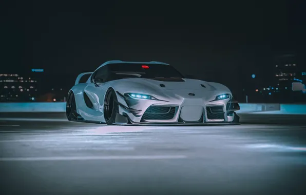 Авто, Ночь, Белый, Машина, Supra, Toyota Supra, Concept Art, Science Fiction