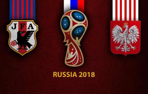 Wallpaper, sport, logo, football, FIFA World Cup, Russia 2018, Japan vs. Poland