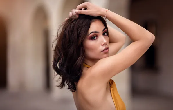 Взгляд, девушка, модель, портрет