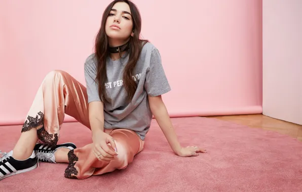 Взгляд, девушка, фото, модель, майка, Дуа Липа, Dua Lipa